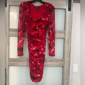 INC International Concepts Red Long Sleeve Bodycon Dress